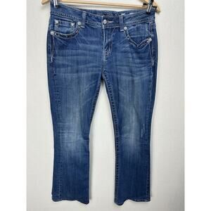 Miss Me Jeans Boot Cut Size 30 JP6220B Fleur de Lis Embellished Pocket Cowgirl